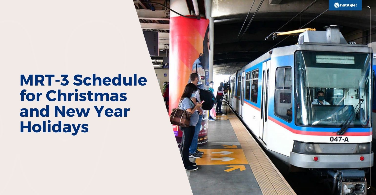 MRT-3 Schedule for Christmas and New Year Holidays 