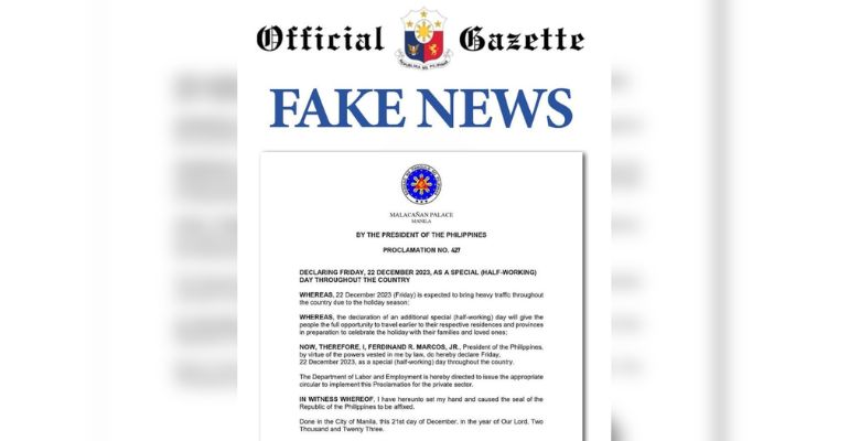 Palace announces Proclamation No. 427 as illegitimate 