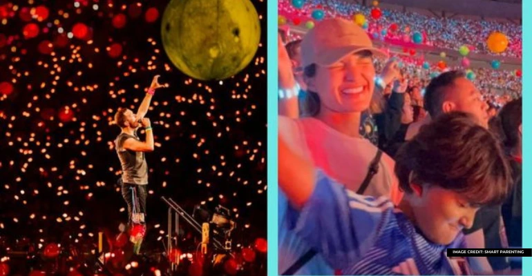 sarah labhati takes son zion to coldplay concert