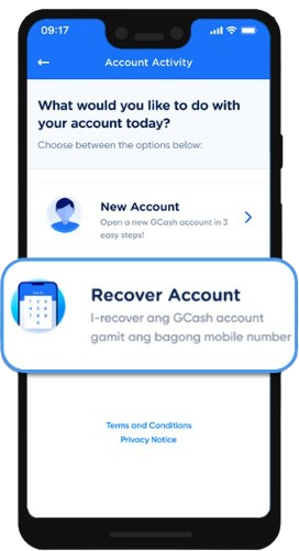 step 3 on how to change your number on gcash