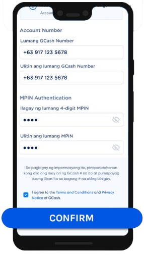 step 5 how to change your number on gcash