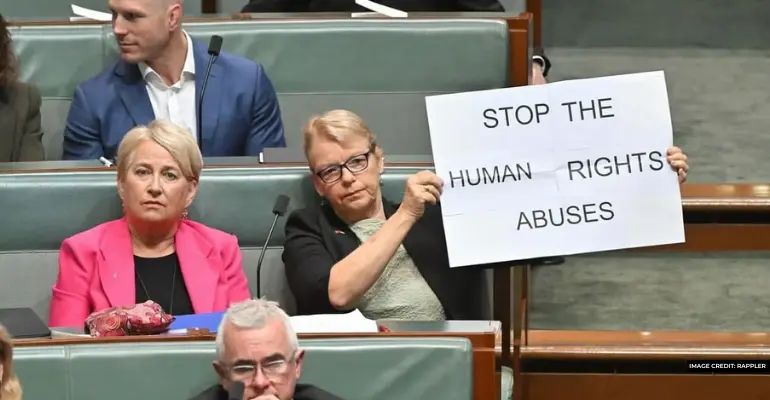 Australian senator who protested
