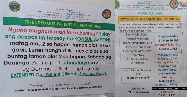 Public Advisory: Northern Mindanao Medical Center extends out-patient service hours