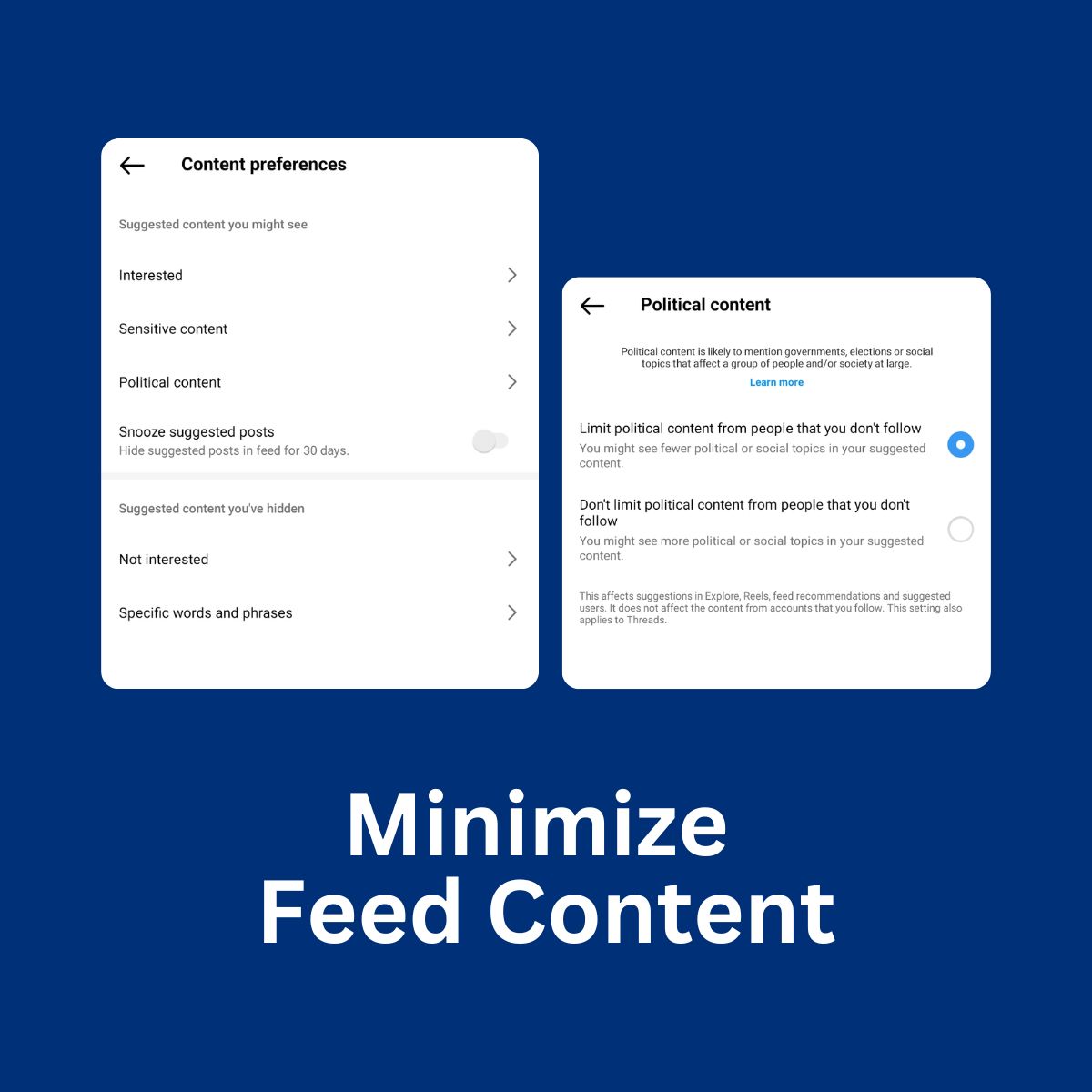 Minimize Feed Content