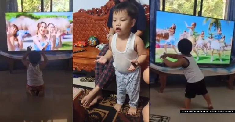 2 year old baby loves dancing to binis pantropiko