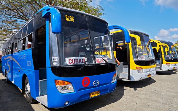 Three buses of the Ceres liner in the Philippines