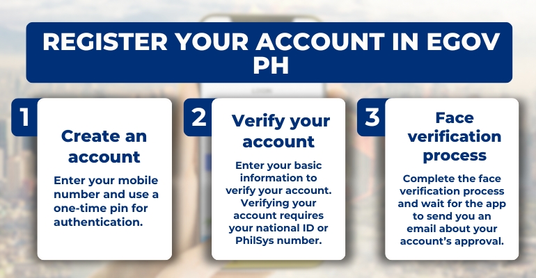 register your account in egov ph