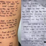 son honors his late mother by tattooing her last letter on his body
