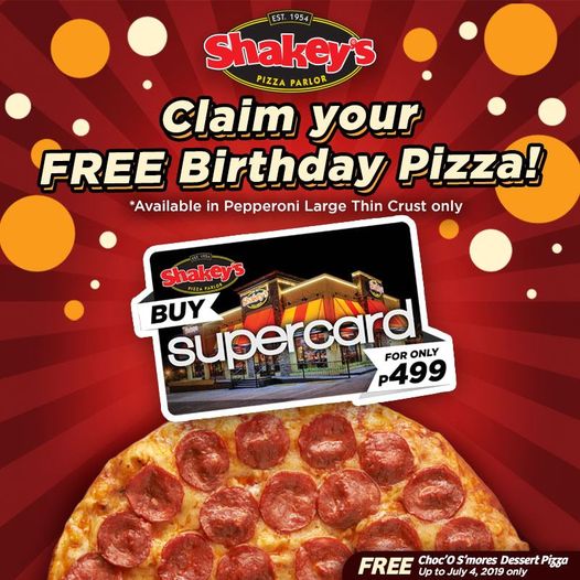 supercard free pizza birthday