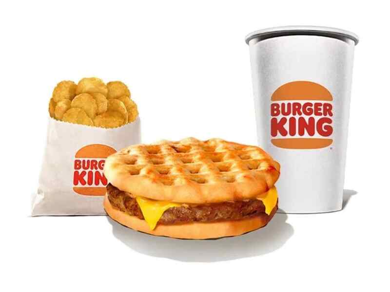 Burger King Waffle Sausage King with Cheese Meal