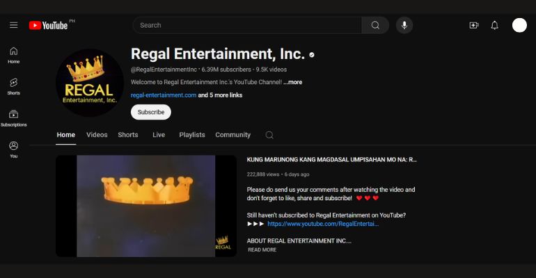 Regal Entertainment, Inc. YouTube Channel