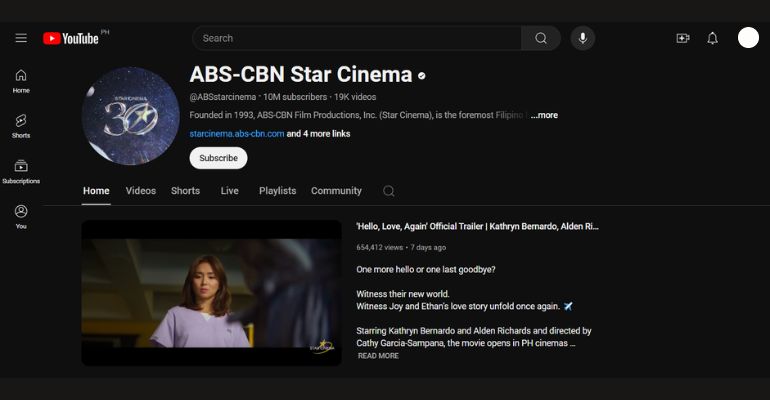 ABS-CBN Star Cinema YouTube Channel