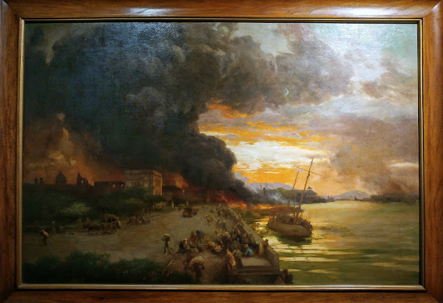 A photo of "The Burning of Manila" by Fernando Amorsolo