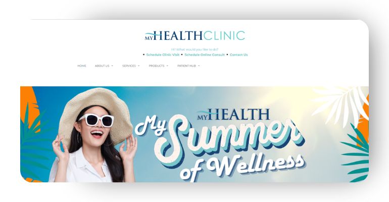 MyHealth Clinic homepage