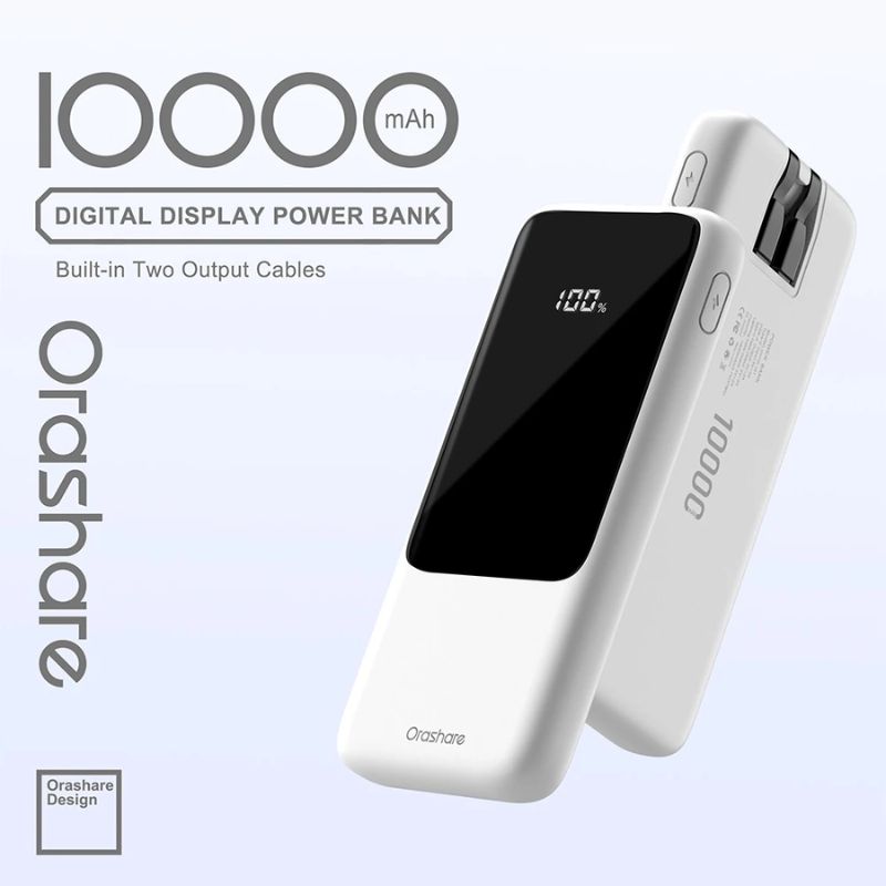 Orashare Powerbank with Built In Cable