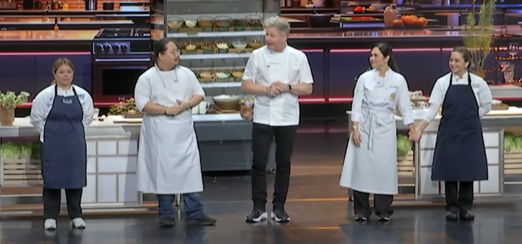 Image of Gordon Ramsay and the other chefs. 

From left to right: Danica, Ninong Ry, Gordon Ramsay, Judy Ann, Bea