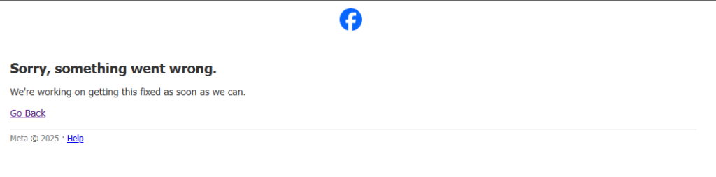 Facebook website's prompt upon visiting the platform