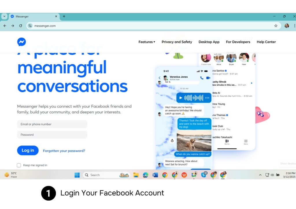 Step 1: Open Facebook Messenger in your browser.