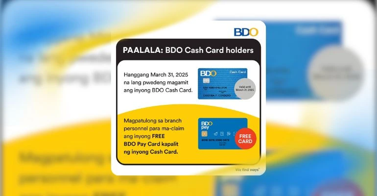 BDO to Discontinue Cash Card by March 31, 2025 – Here’s What You Need to Know